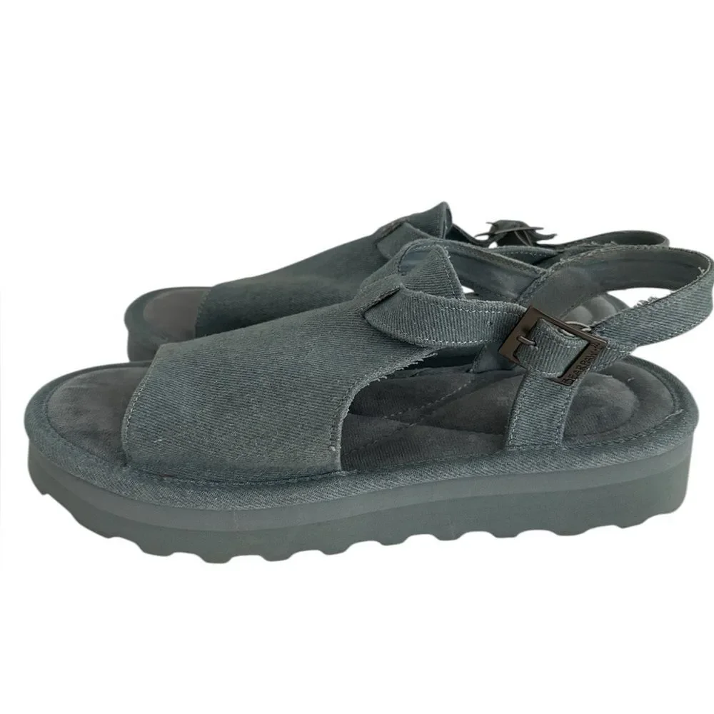 BEAR PAW Ascend Denim Blue Sandals EUC